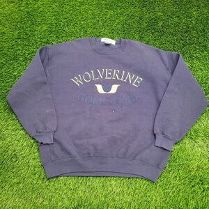 Vintage Wolverine Golf Club Sweatshirt XL 24x26 Navy-Blue